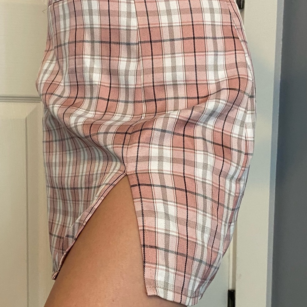 Pink Plaid Tartan Skirt - Picture 1 of 4